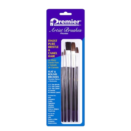 Premier 5 Pc Zpro Caml/Brsl Art Brush AR10105